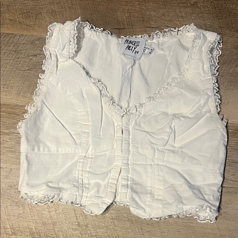 Princess Polly White Crop Top